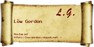 Löw Gordon névjegykártya